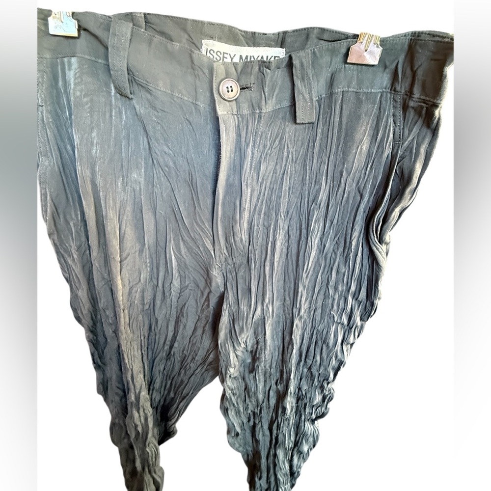 Vintage 90’s Issey Miyake black crinkle trousers Size Small - Picture 9 of 12
